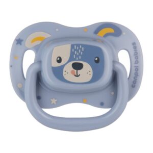 CANPOL BABIES Silicone Soother (Symmetrical), CUTE ANIMALS, 0–6M, Blue (34/924_blu)